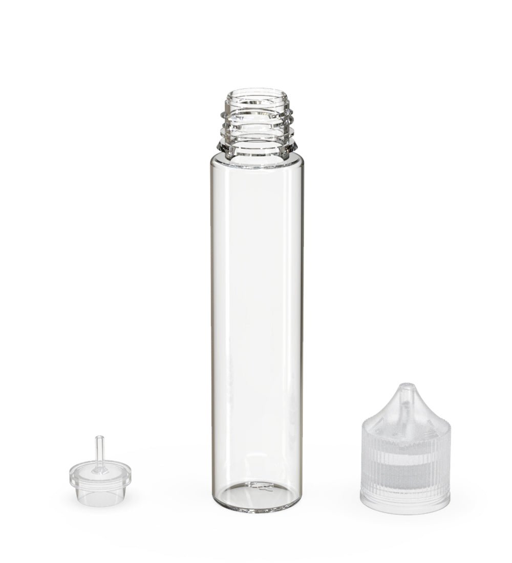 CHUBBY GORILLA | Child Resistant Unicorn V3 PET Dropper Bottles w/ Clear Lid | 75mL - Clear - 500 Count - 4