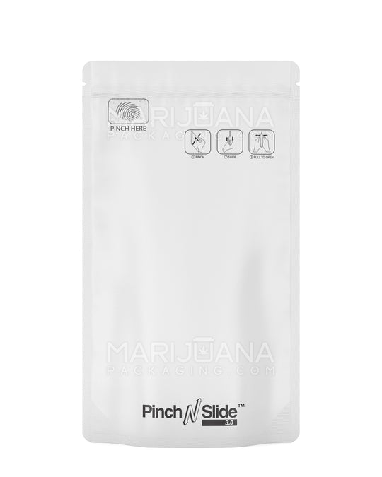 Child Resistant & Tamper Evident Pinch N Slide 3.0 Matte White Mylar Bags | 5in x 8.8in - 14g | Sample