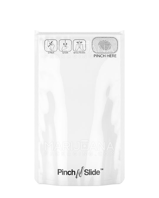 Child Resistant Pinch N Slide ASTM Matte White Mylar Bags | 5in x 8.5in - 14g | Sample