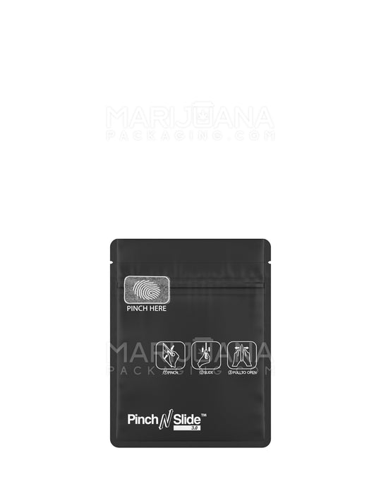 Child Resistant & Tamper Evident Pinch N Slide 3.0 Matte Black Mylar Bags | 3.4in x 4.4in - 1g | Sample