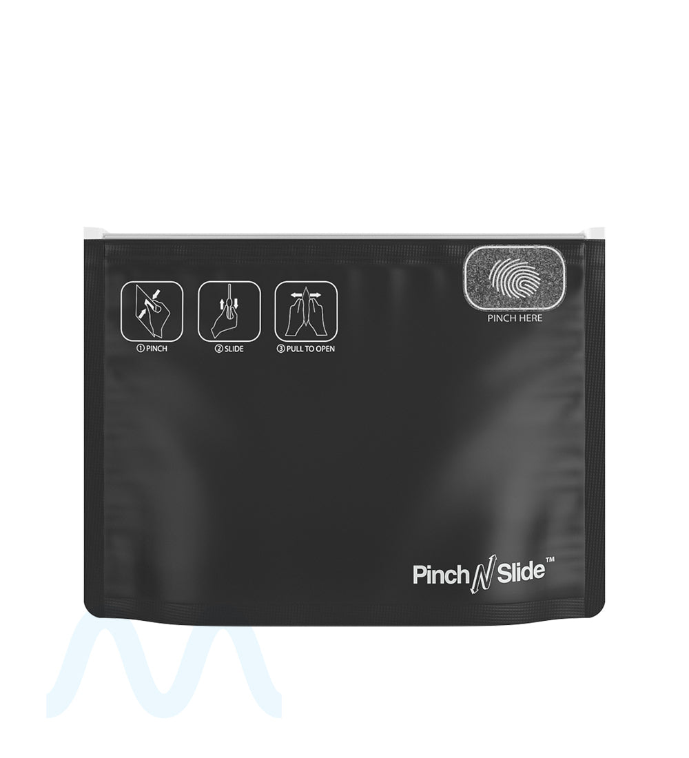 Child Resistant & Tamper Evident Pinch N Slide 3.0 Matte Black Mylar Exit Bags | 12in x 9in - 56g | Sample - 1