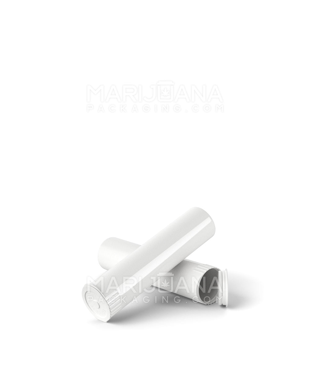 Child Resistant | Pop Top Opaque Plastic Pre - Roll Tubes (Open) | 78mm - White - 1200 Count - 7