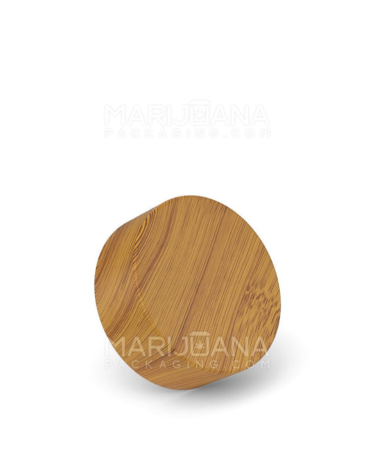 Child Resistant Flat Push Down & Turn Plastic Caps w/ Foam Liner | 38mm - Bamboo Wood | Sample - 1