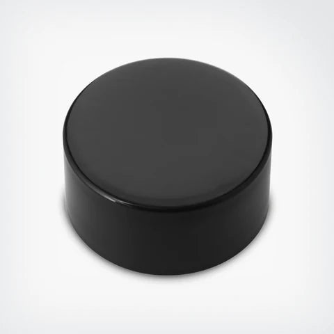 Child Resistant | Smooth Push Down & Turn Plastic Caps w/ Foil Liner | 38mm - Glossy Black - 1400 Count