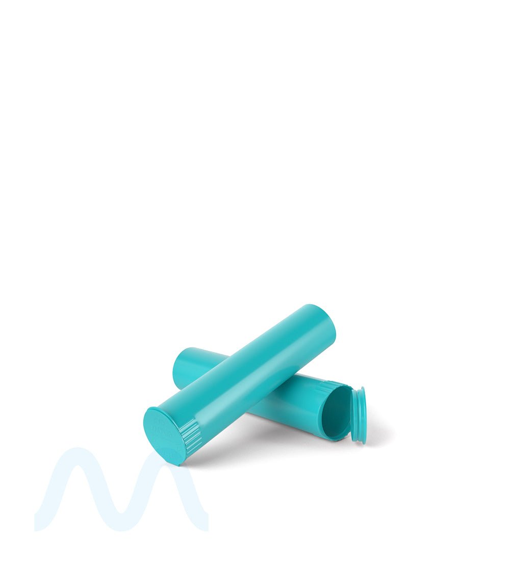 Child Resistant | 1 1/4 Size Pop Top Opaque Plastic Pre - Roll Tubes | 84mm - Teal - 1000 Count - 8