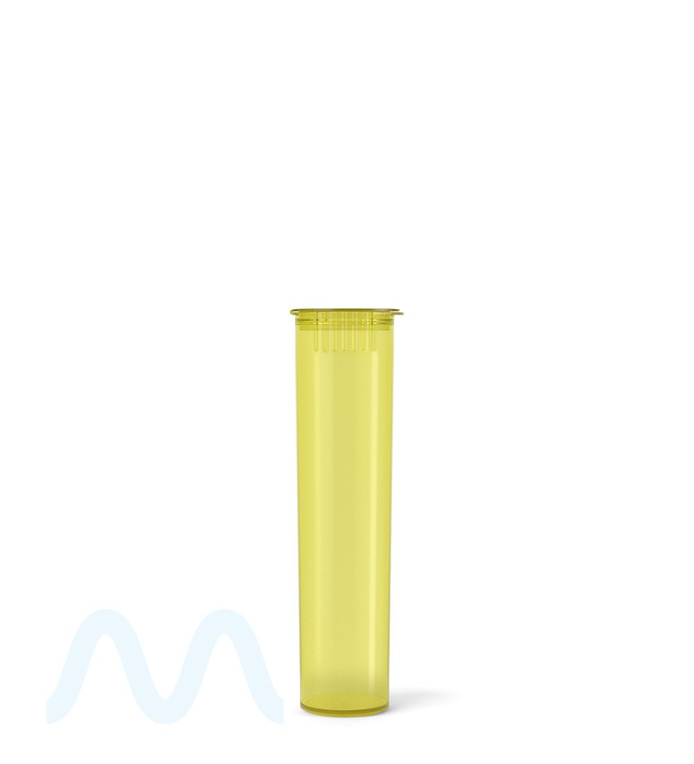 SQUEEZETOPS® | Child Resistant Pop Top Plastic Pre - Roll Tubes | 84mm - Yellow - 1000 Count - 2