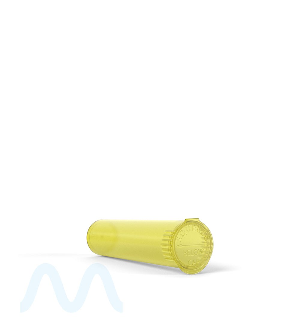 SQUEEZETOPS® | Child Resistant Pop Top Plastic Pre - Roll Tubes | 84mm - Yellow - 1000 Count - 4