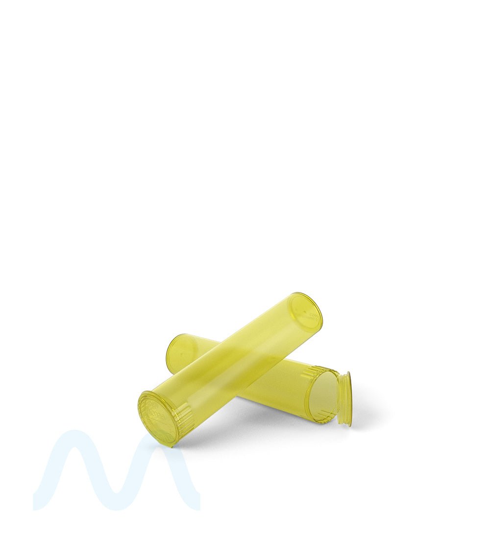 SQUEEZETOPS® | Child Resistant Pop Top Plastic Pre - Roll Tubes | 84mm - Yellow - 1000 Count - 8