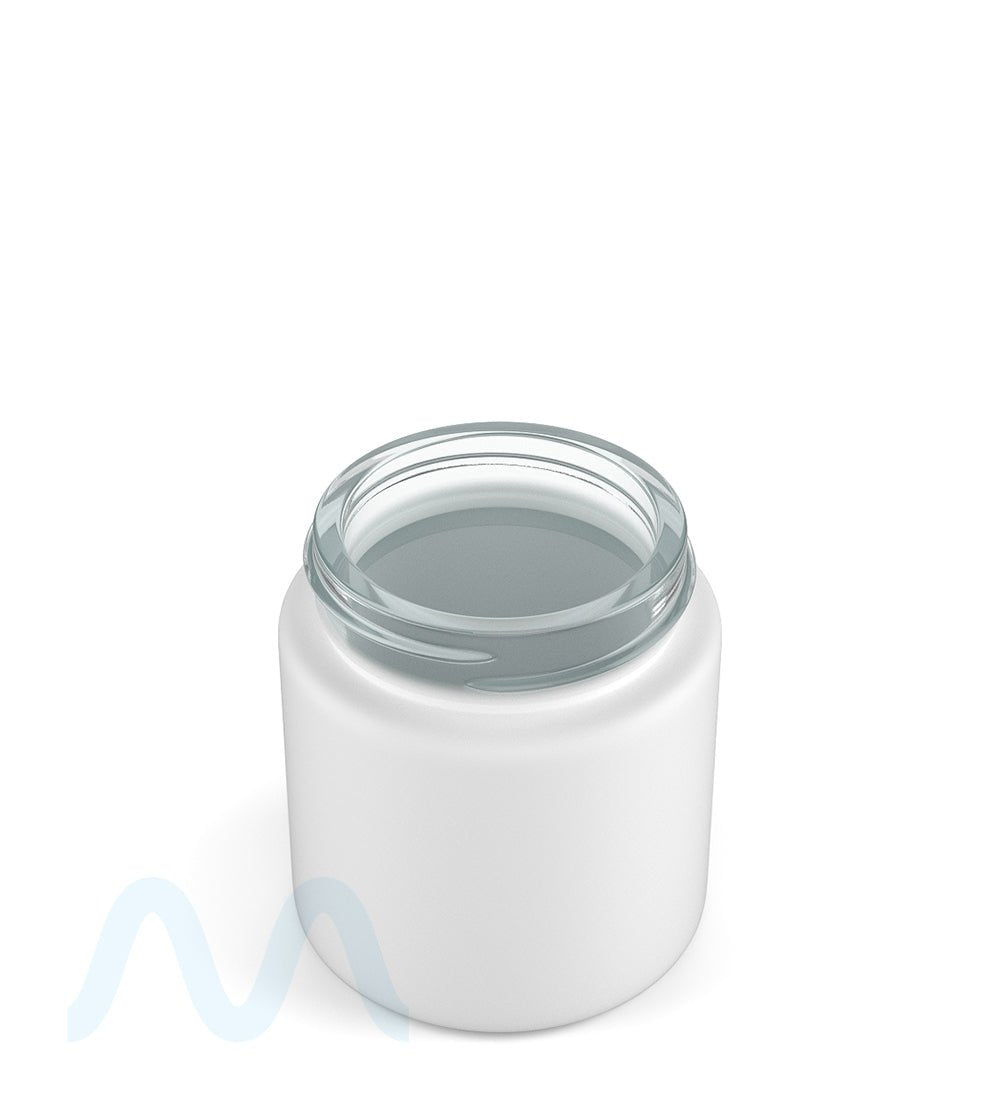 POLLEN GEAR | Flush V2 Rounded Base Matte White Glass Jars | 48mm - 3oz - 120 Count - 1