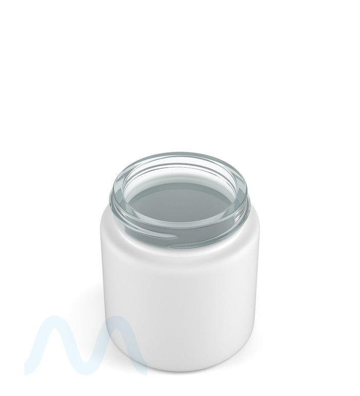 POLLEN GEAR | Flush V2 Rounded Base Matte White Glass Jars | 48mm - 3oz - 120 Count Image