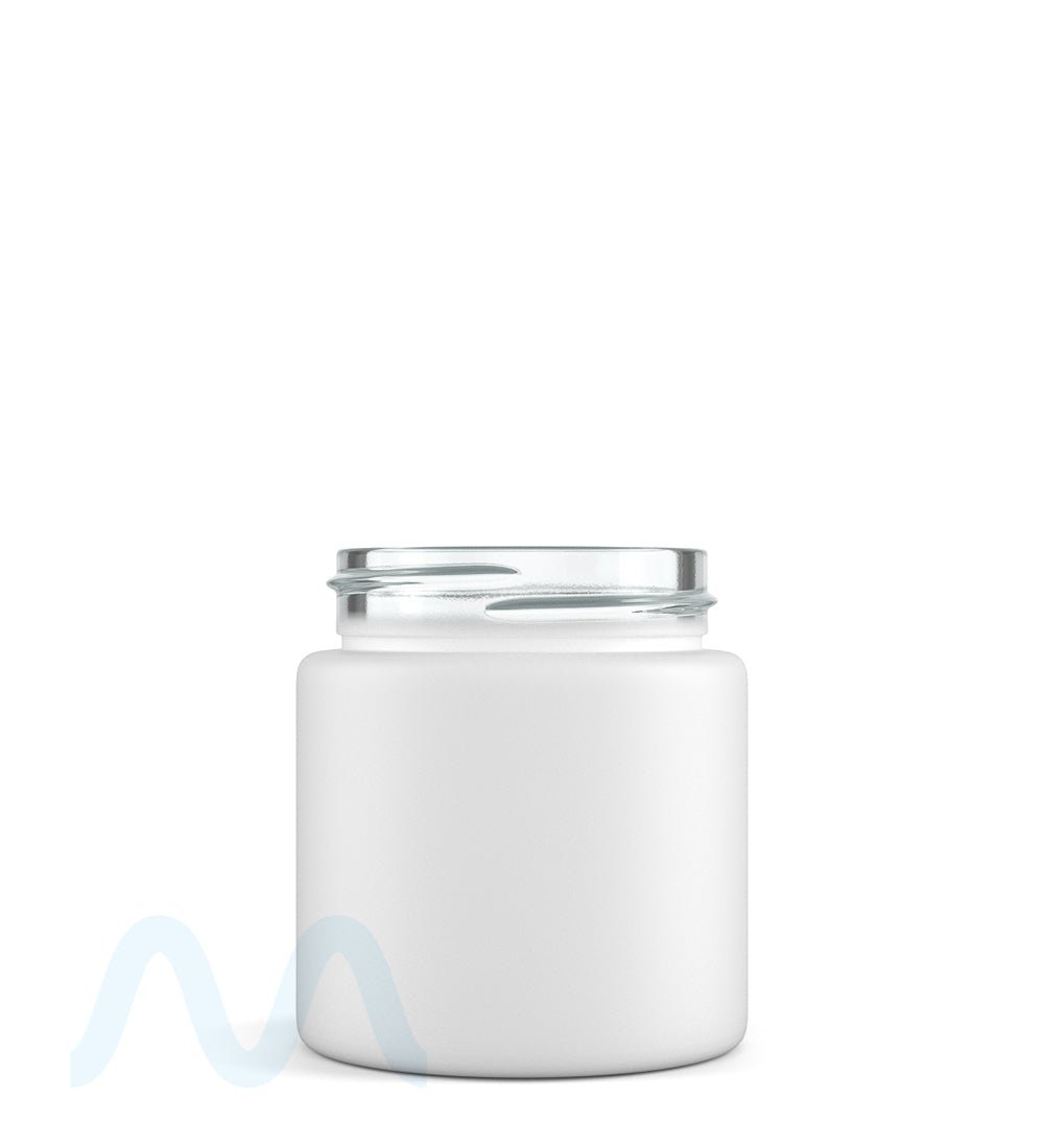 POLLEN GEAR | Flush V2 Rounded Base Matte White Glass Jars | 48mm - 3oz - 120 Count - 1