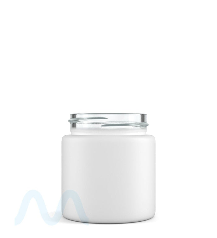 POLLEN GEAR | Flush V2 Rounded Base Matte White Glass Jars | 48mm - 3oz - 120 Count Image