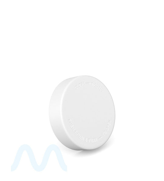 POLLEN GEAR | Flush V2 Child Resistant Smooth Push Down & Turn Plastic Universal Caps w/ PE Foam Liner | 48mm - Matte White - 120 Count - 3