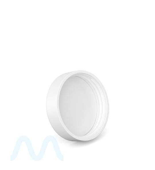 POLLEN GEAR | Flush V2 Child Resistant Smooth Push Down & Turn Plastic Universal Caps w/ PE Foam Liner | 48mm - Matte White - 120 Count