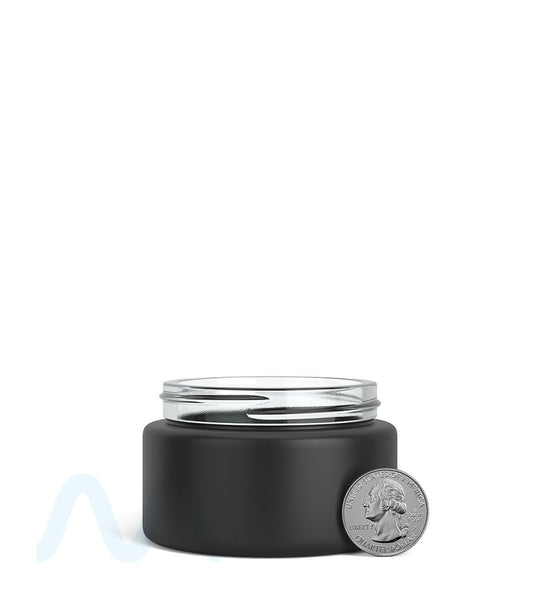 POLLEN GEAR | Kolossus Straight Sided Matte Black Glass Jars | 66mm - 4oz - 30 Count - 5