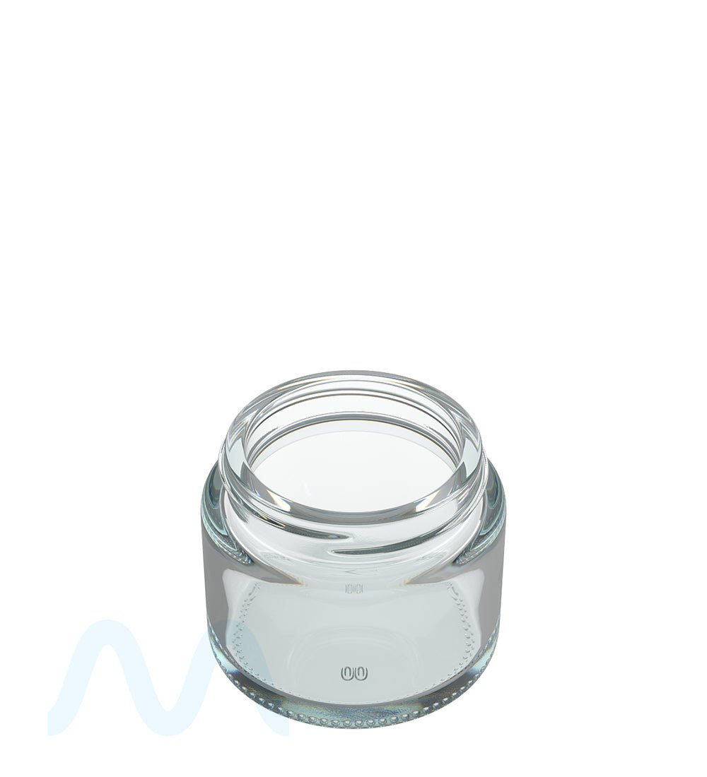 POLLEN GEAR | Flush V2 Rounded Base Clear Glass Jars | 48mm - 2oz - 120 Count - 1