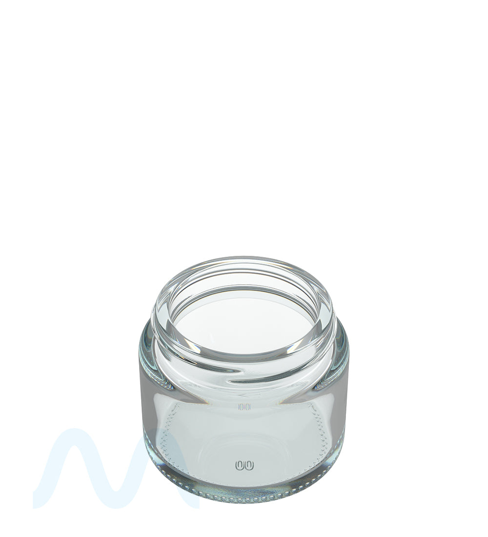 POLLEN GEAR | Flush V2 Rounded Base Clear Glass Jars | 48mm - 2oz - 120 Count