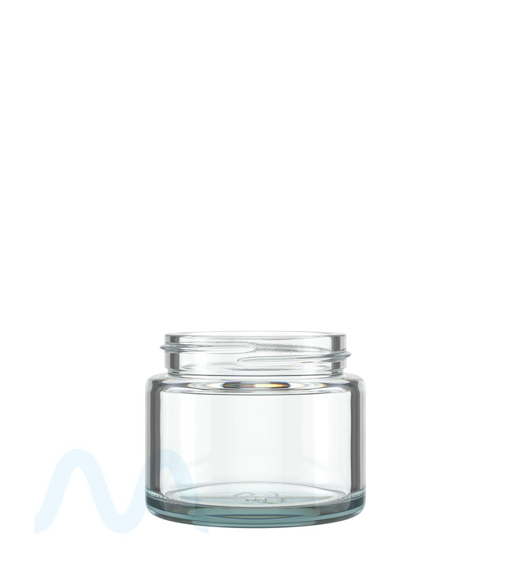 POLLEN GEAR | Flush V2 Rounded Base Clear Glass Jars | 48mm - 2oz - 120 Count - 2