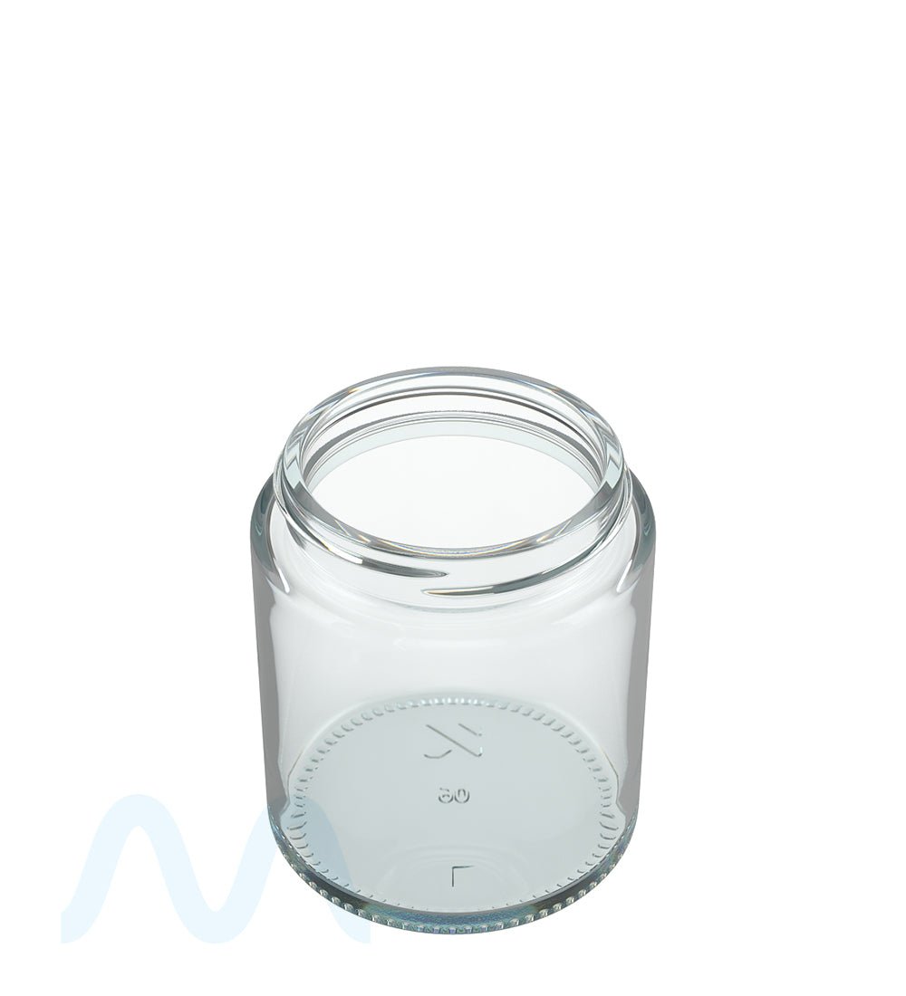 POLLEN GEAR | Kolossus Straight Sided Clear Glass Jars | 66mm - 8oz - 60 Count - 2