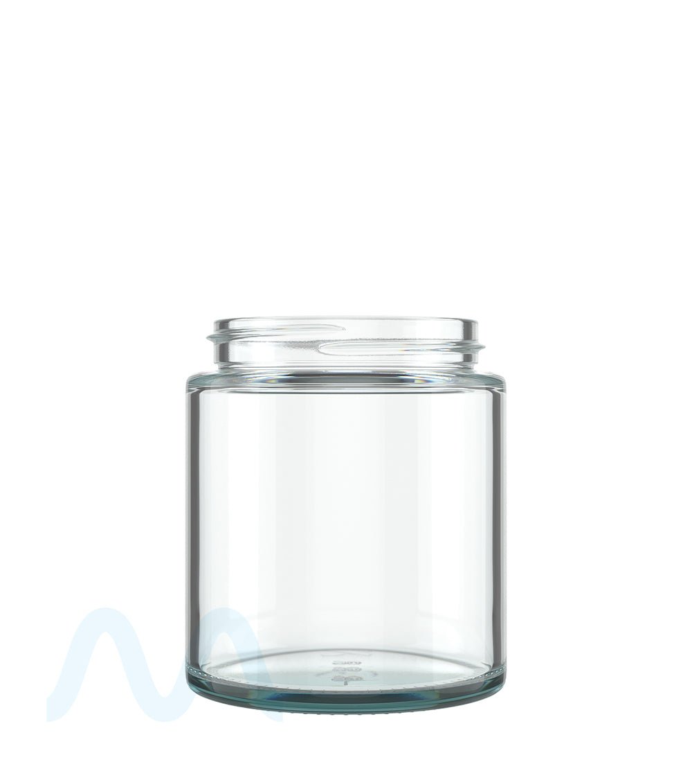 POLLEN GEAR | Kolossus Straight Sided Clear Glass Jars | 66mm - 8oz - 60 Count - 1