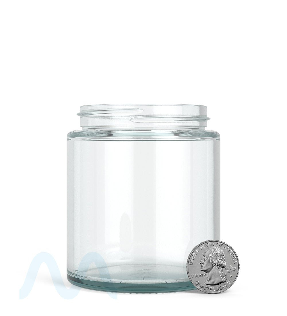 POLLEN GEAR | Kolossus Straight Sided Clear Glass Jars | 66mm - 8oz - 60 Count - 5