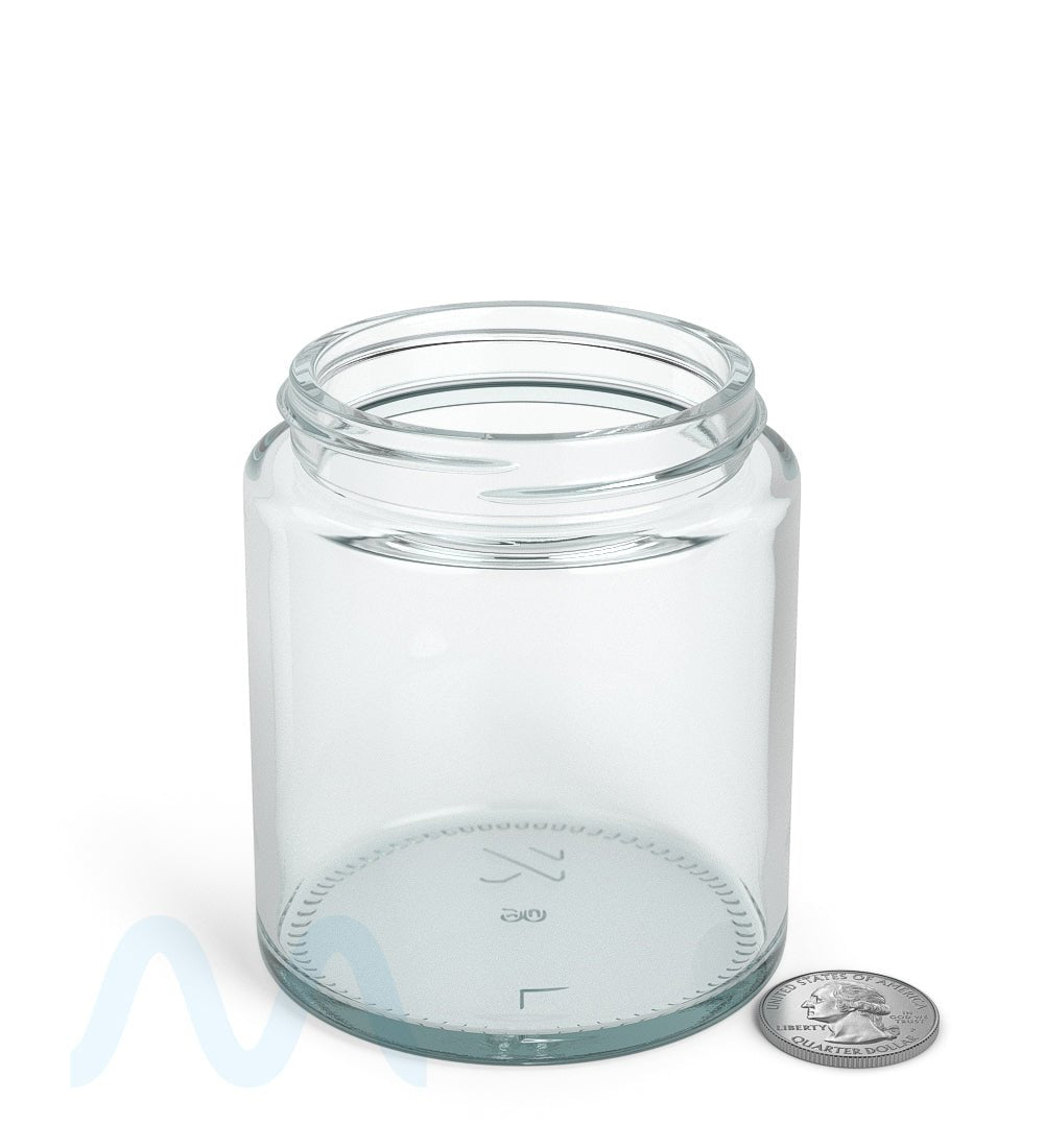 POLLEN GEAR | Kolossus Straight Sided Clear Glass Jars | 66mm - 8oz - 60 Count - 6