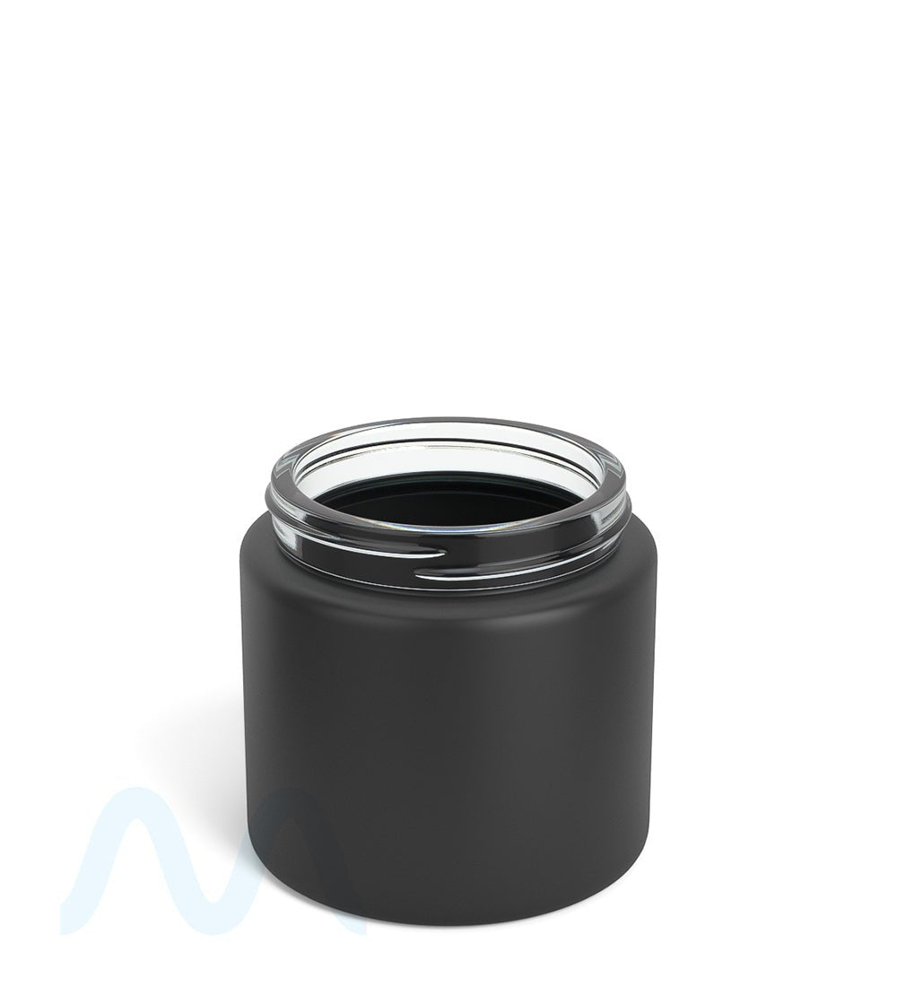 POLLEN GEAR | Kolossus Straight Sided Matte Black Glass Jars | 66mm - 6oz - 60 Count - 1