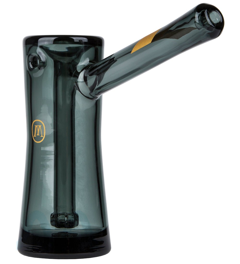 Marley Natural | Hammer Glass Bubbler w/ Thick Base | 4.5in Tall - Glass - Smoke - 1