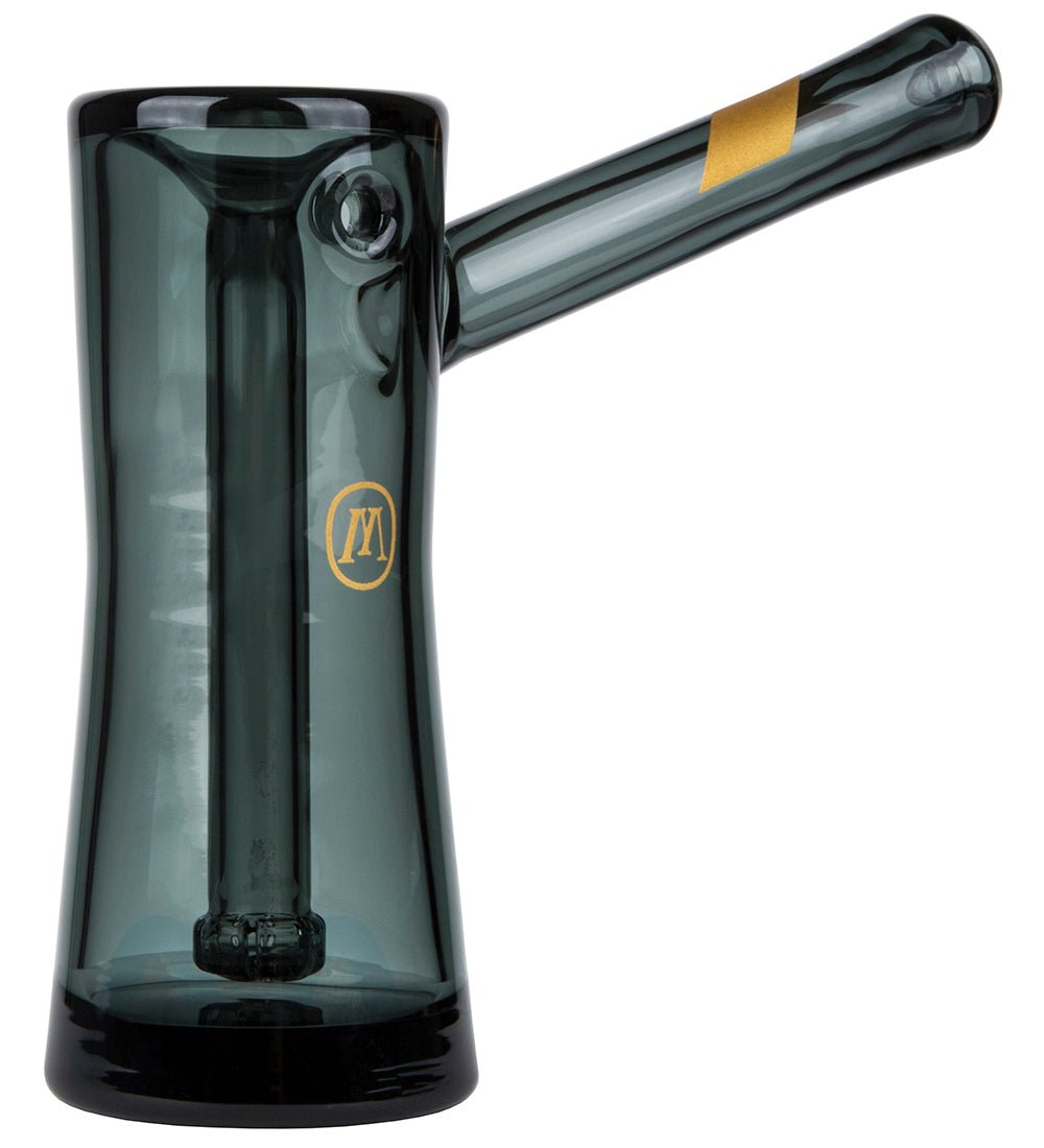 Marley Natural | Hammer Glass Bubbler w/ Thick Base | 4.5in Tall - Glass - Smoke - 2