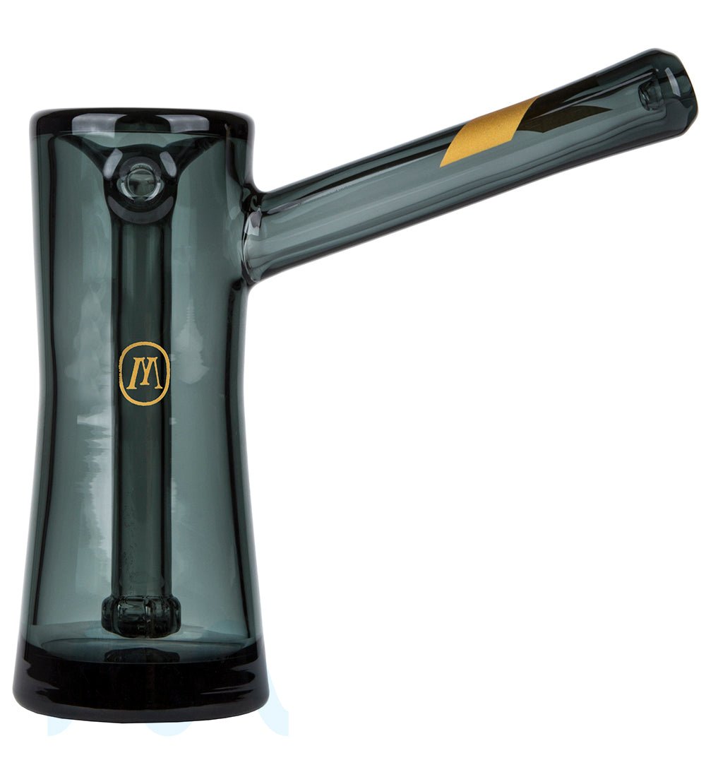 Marley Natural | Hammer Glass Bubbler w/ Thick Base | 4.5in Tall - Glass - Smoke - 4