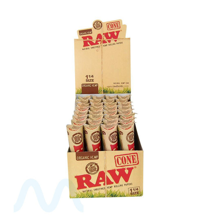 RAW | 'Retail Display' Pre-Rolled Cones | 84mm - Organic Unbleached Paper - 32 Count Image