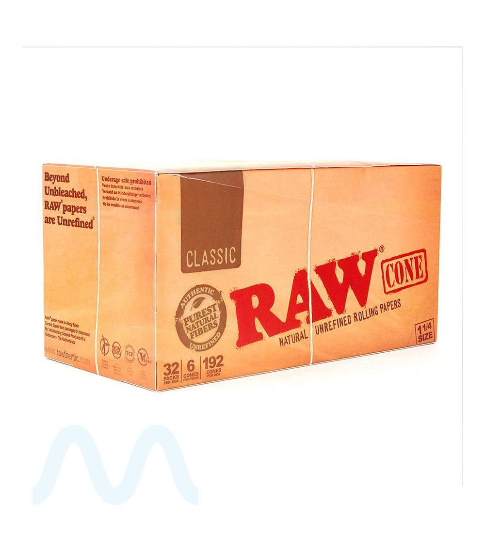 RAW | 'Retail Display' Classic 1 1/4 Size Pre - Rolled Cones | 83mm - Hemp Paper - 192 Count - 2