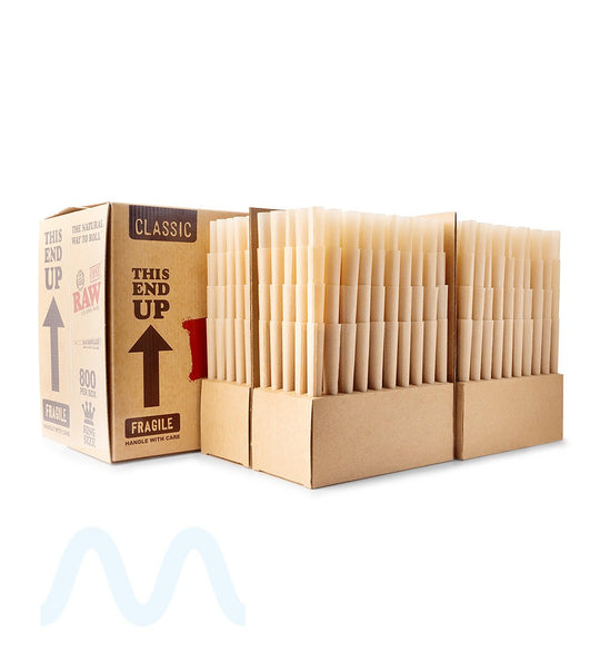 RAW | Classic King Size Pre - Rolled Backrolled Cones | 109mm - Unbleached Paper - 800 Count - 4