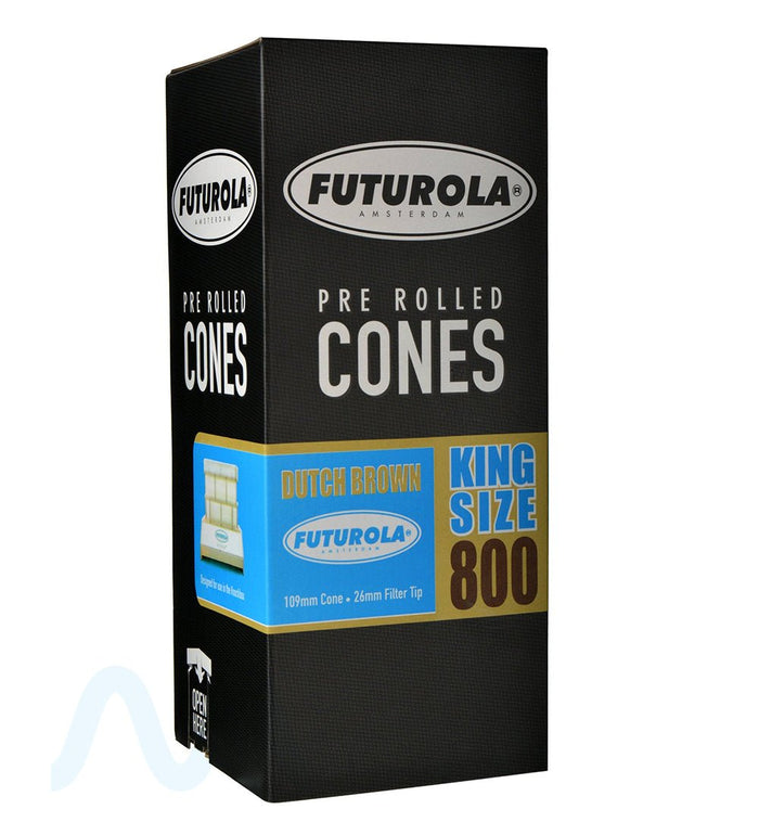 FUTUROLA | King Size Pre-Rolled Cones | 109mm - Dutch Brown Paper - 800 Count Image