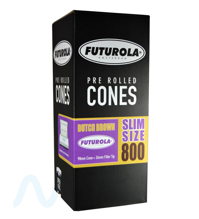 FUTUROLA | Slim Size Pre-Rolled Cones | 98mm - Dutch Brown Paper - 800 Count Image