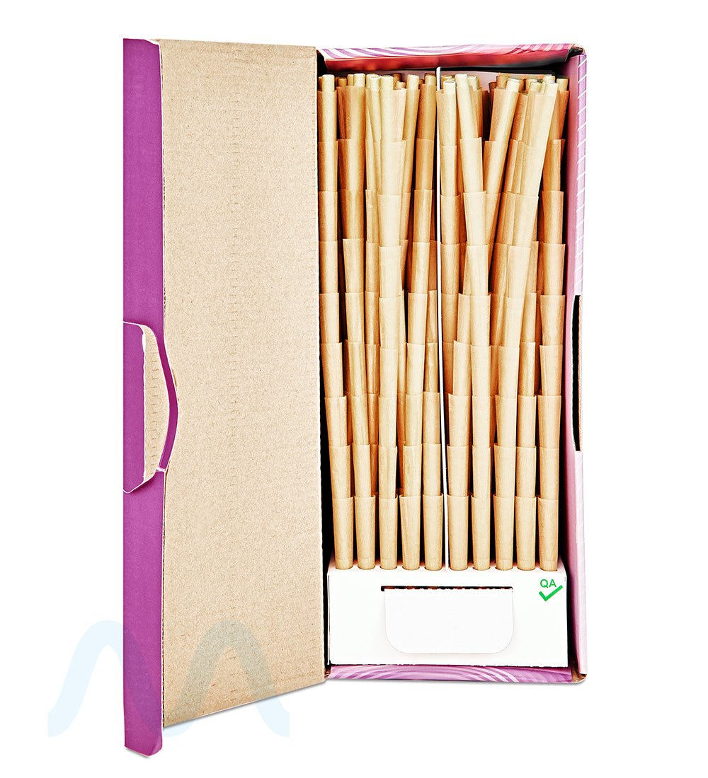 CONES + SUPPLY | Natural 1 1/4 Size Pre - Rolled Cones | 84mm - Brown Paper - 900 Count - 2