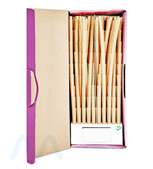 CONES + SUPPLY | Natural 1 1/4 Size Pre - Rolled Cones | 84mm - Brown Paper - 900 Count - 2