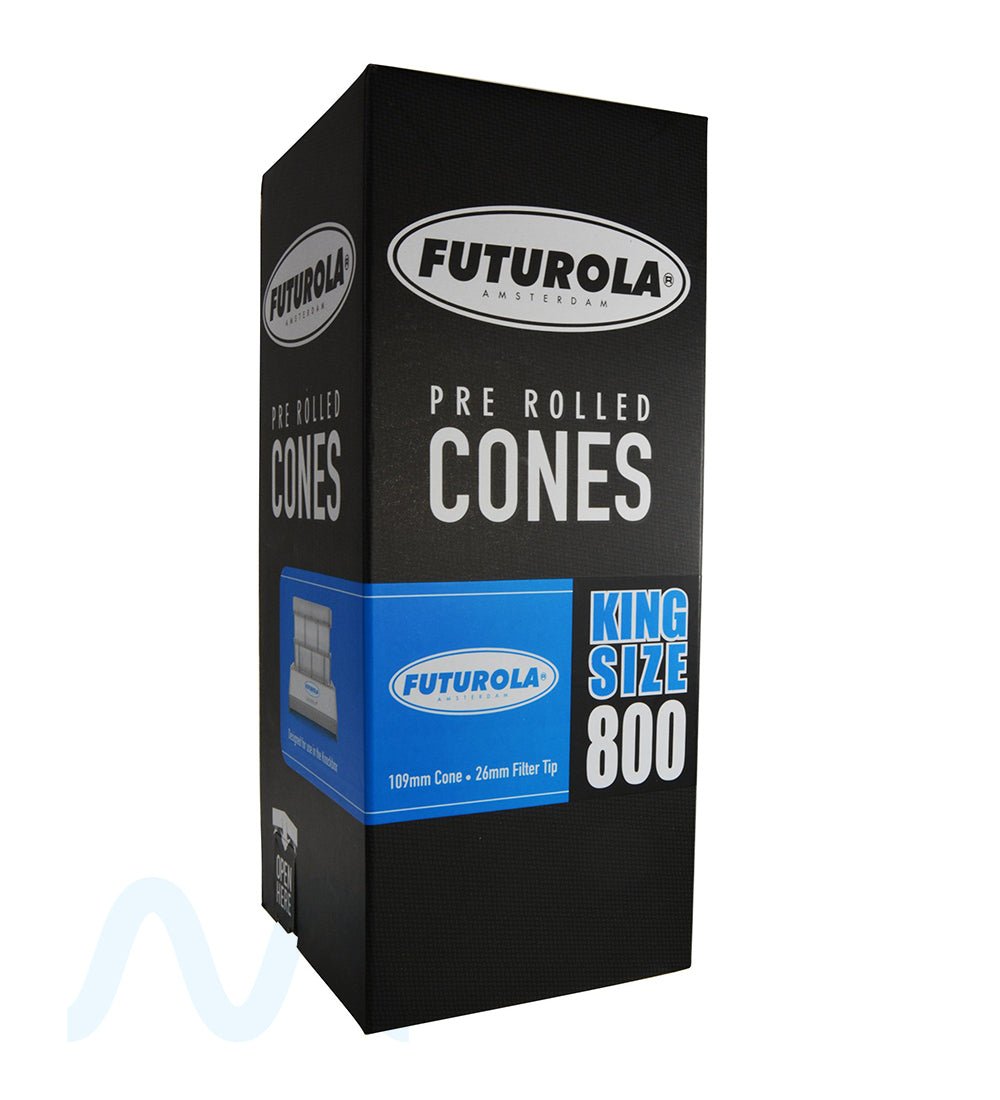 FUTUROLA | King Size Pre - Rolled Cones | 109mm - Classic White Paper - 800 Count - 1