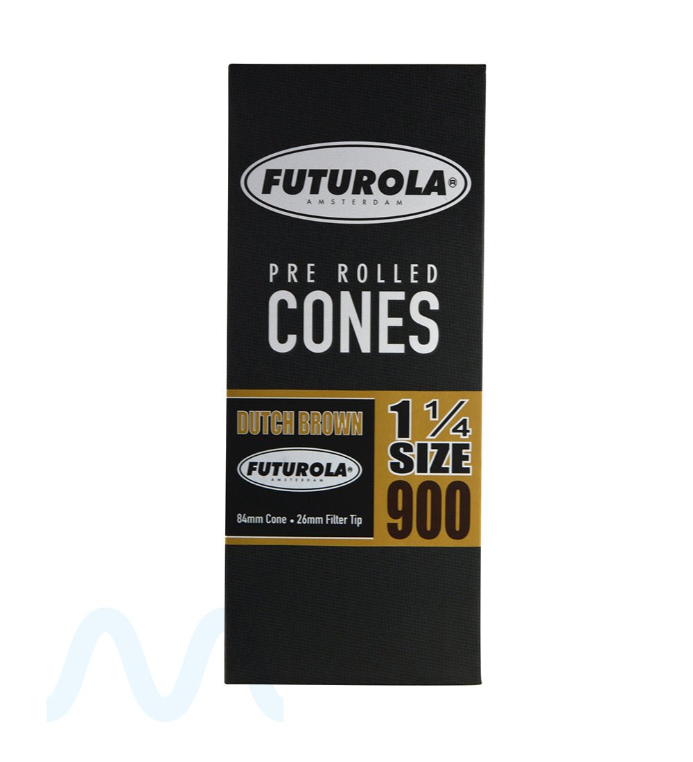 FUTUROLA | 1 1/4 Size Pre - Rolled Cones | 84mm - Dutch Brown Paper - 900 Count - 3