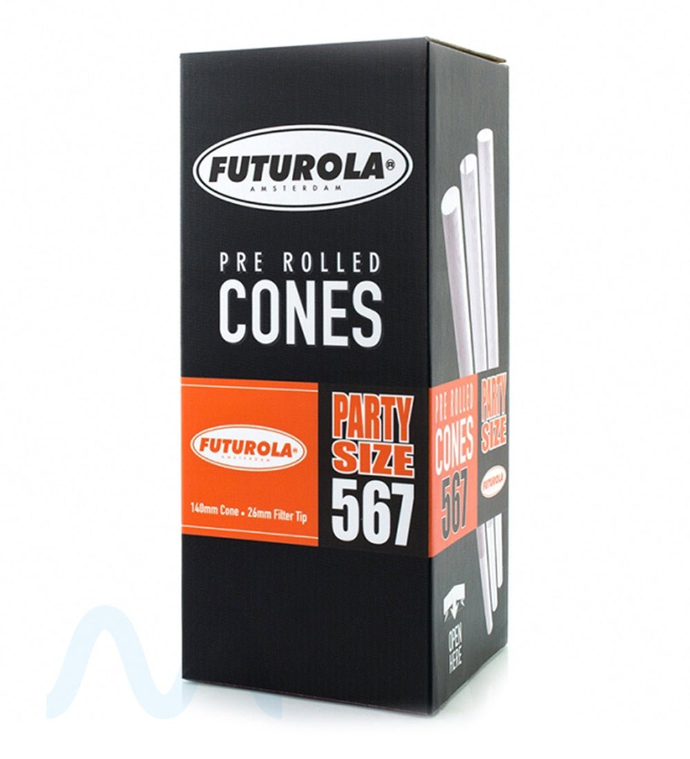 FUTUROLA | Party Size Pre - Rolled Cones | 140mm - Classic White Paper - 567 Count - 1