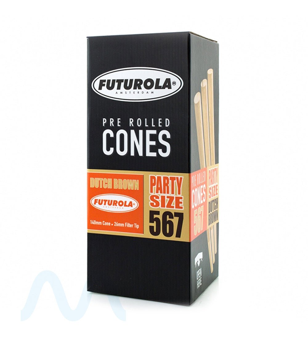 FUTUROLA | Party Size Pre - Rolled Cones | 140mm - Dutch Brown Paper - 567 Count - 1