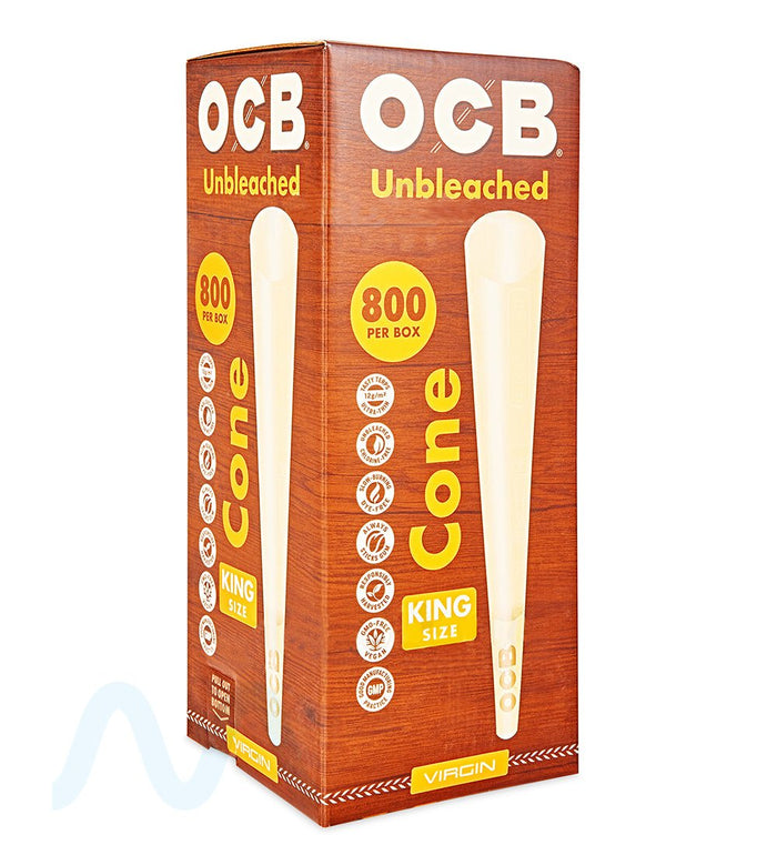 OCB | King Size Virgin Pre-Rolled Cones | 109mm - Unbleached Paper - 800 Count Image