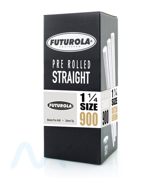 FUTUROLA | Straight 1 1/4 Size Pre - Rolled Cones | 84mm - Dutch Brown Paper - 900 Count - 1