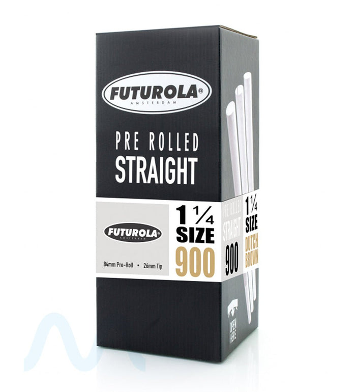 FUTUROLA | Straight 1 1/4 Size Pre-Rolled Cones | 84mm - Dutch Brown Paper - 900 Count Image