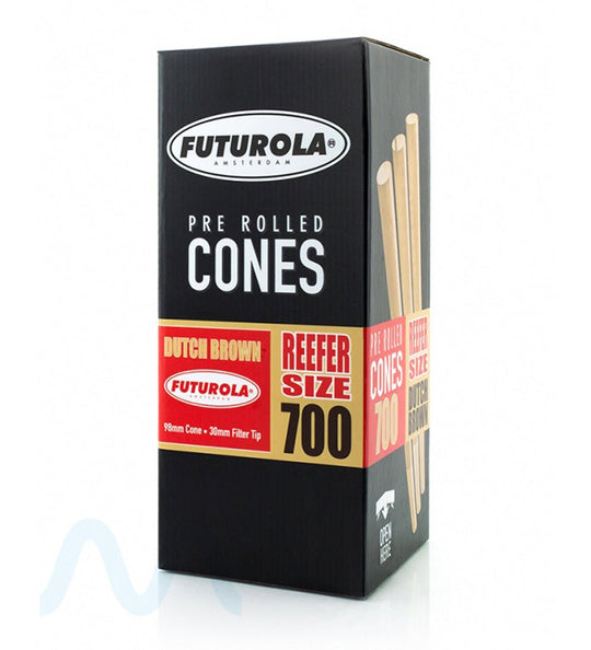 FUTUROLA | Reefer Size Pre - Rolled Cones | 98mm - Dutch Brown Paper - 700 Count - 1