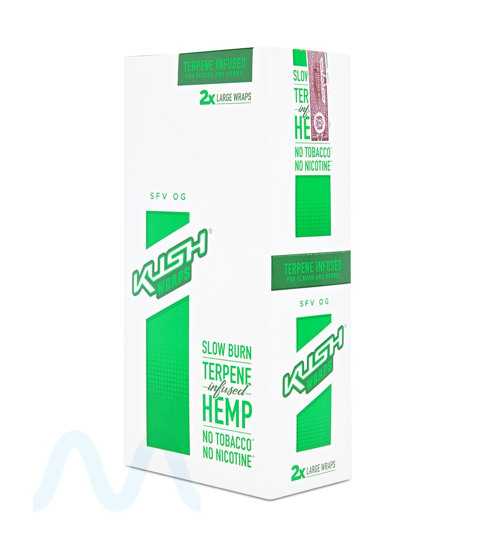 KUSH | 'Retail Display' Terpene Infused Herbal Wraps | 87mm - SFV OG - 15 Count - 1