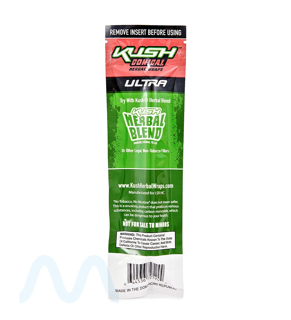 KUSH | 'Retail Display' Ultra Herbal Hemp Conical Wraps | 157mm - Kiwi Strawberry - 15 Count - 4