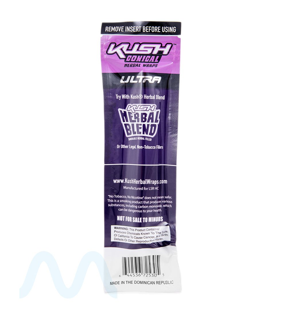 KUSH | 'Retail Display' Ultra Herbal Hemp Conical Wraps | 157mm - Mixed Grape - 15 Count - 4