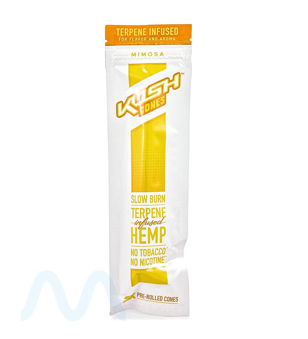 KUSH | 'Retail Display' Terpene Infused Herbal Conical Wraps | 160mm - Mimosa - 12 Count - 3