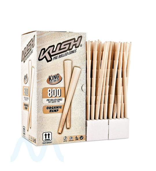 KUSH | Organic King Size Pre - Rolled Cones w/ Filter Tip | 109mm - Organic Hemp Paper - 800 Count - 4